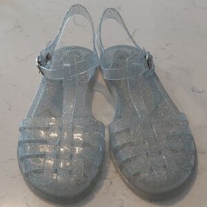 Glittery Transparent Jelly Sandals Girls Size 4